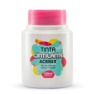 Tinta Cintilante 100ml - Branco 519 Acrilex