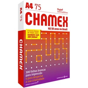 Papel Sulfite A4 Branco 75g 300 Folhas Chamex