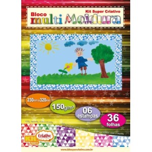 Bloco Criativo A3 Multi Moldura 150g 24fls Kit Super Criativo