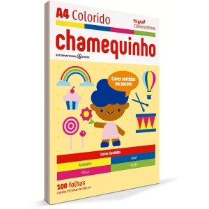 Papel Sulfite A4 Colorido 75g 100 Folhas Chamequinho Chamex