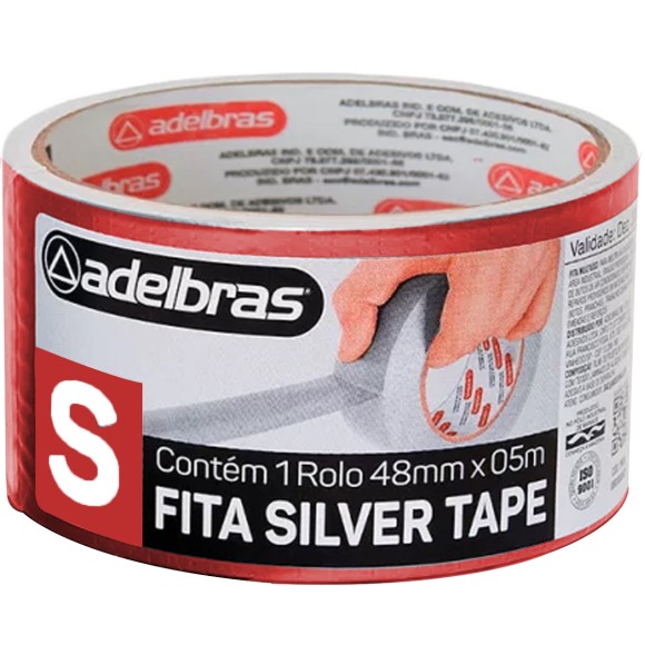 Fita Silver Tape 48mm x 5m Vermelha Adelbras