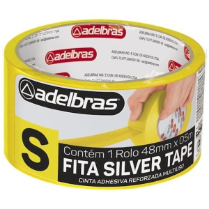 Fita Silver Tape 48mm x 5m Amarela Adelbras