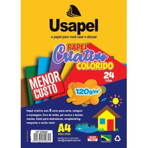 Bloco Criativo A4 Color 120g 24fls Usapel
