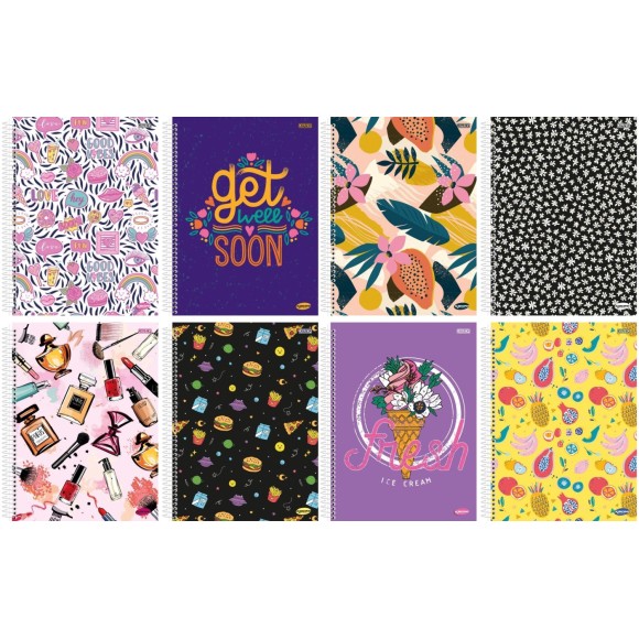 Caderno 1 Matéria Kbom Light Feminino 96fls São Domingos