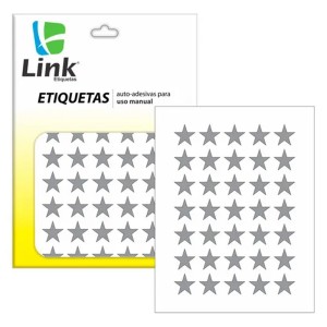 Etiqueta Adesiva Estrela 15mm - Prata c/210 Link