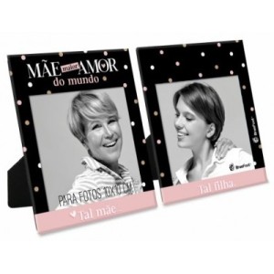 Porta Retrato Duplo - Mãe Maior Amor do Mundo (Filha) Brasfoot