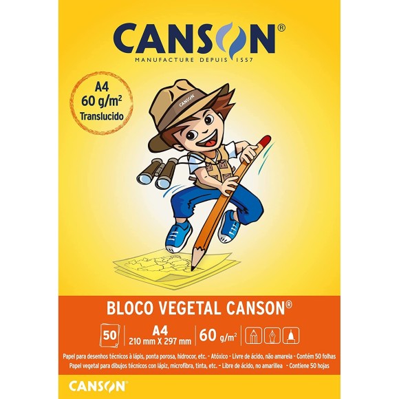 Papel Vegetal A4 60g 50 Folhas Canson