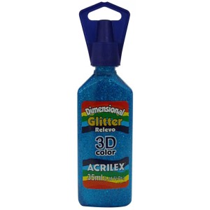 Tinta Dimensional Glitter 3D 35ml - Azul Turquesa 211 Acrilex
