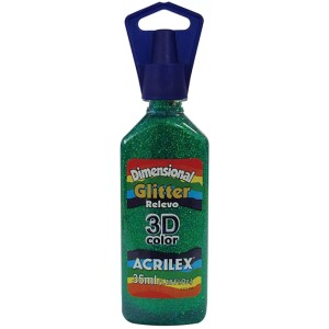 Tinta Dimensional Glitter 3D 35ml - Verde 206 Acrilex