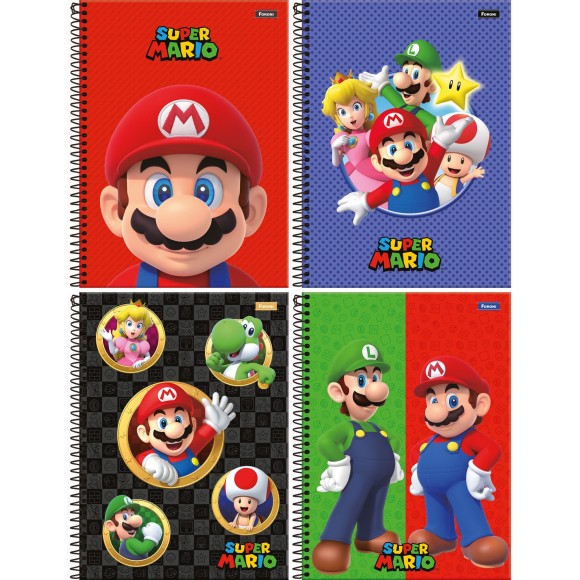 Caderno 1 Matéria Super Mario Bros 80fls Foroni