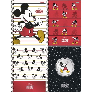 Caderno 10 Matérias Mickey Vintage 160 Folhas Foroni