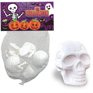 Kit Mini Crânio Branco de Halloween c/6 899548 Brasilflex