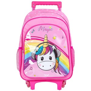 Mochila com Rodinhas Magic Unicórnio Rosa MC1000 BRW