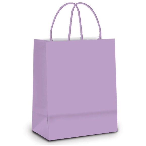 Sacola de Papel Liso M Lilás - 26cm x 19,5cm x 9,5cm Cromus