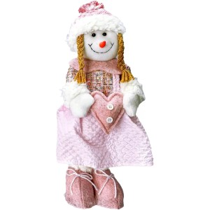 Boneca de Neve Natalina em Pé Cute Rosé 41cm 25515 Magizi