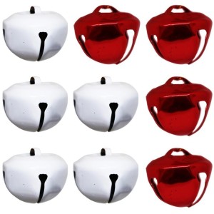 Enfeite Natalino Sino Guizo Mix Vermelho/Branco 3cm c/9 Magizi