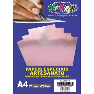Papel Lamicote A4 Novo Rosé Gold 250g 10fls Off Paper