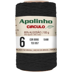 Barbante Apolinho n.6 8990 - Preto Circulo