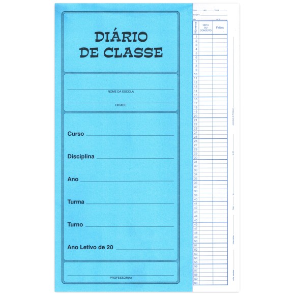 Diário de Classe Mensal Azul Tamoio