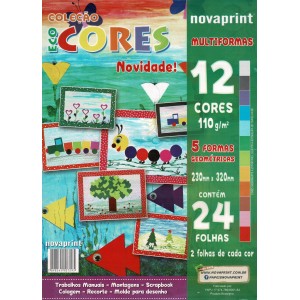 Bloco Ecocores A4 Multiformas 110g 24fls Novaprint