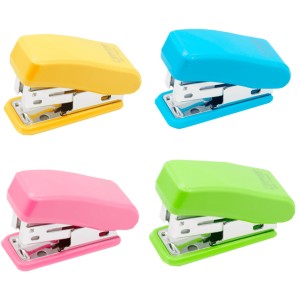 Mini Grampeador Color 6,7cm + 500 Grampos para 12 Folhas GE-1055 Gramp Line