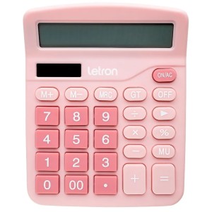 Calculadora de Mesa 12 Dígitos Rosa Neo Solar 99337 Letron