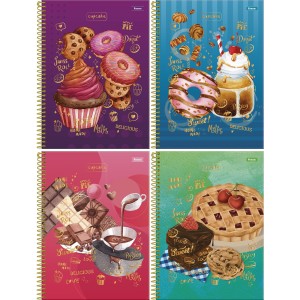 Caderno 10 Matérias Cupcake 160 Folhas Foroni