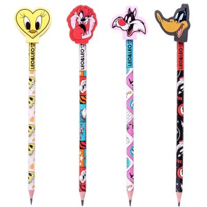 Lápis Preto N2 Looney Tunes com Borracha HB Leo e Leo