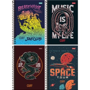 Caderno 1/4 Cliff Masculino Espiral 160fls Foroni