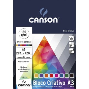 Bloco Criativo A3 8 Cores 120g 32 Folhas Canson