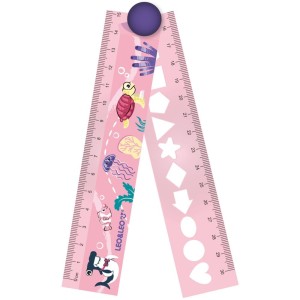 Régua 15/30cm Dobrável Fundo do Mar Leo e Leo