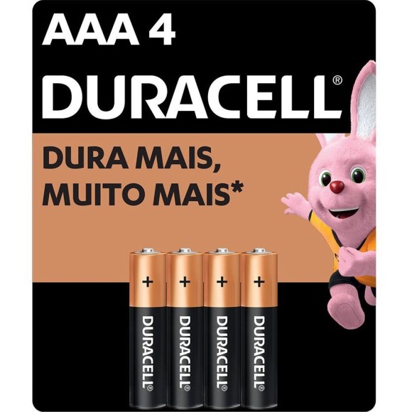 Pilha Alcalina Palito AAA c/4 Duracell