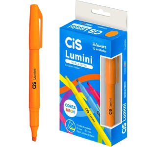 Marca Texto Lumini - Laranja Neon c/12 Cis