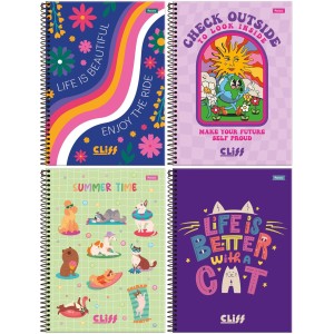 Caderno 10 Matérias Cliff Feminino 160fls Foroni