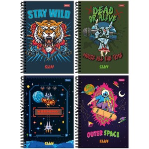 Caderno 1/4 Cliff Masculino Espiral 80Fls Foroni