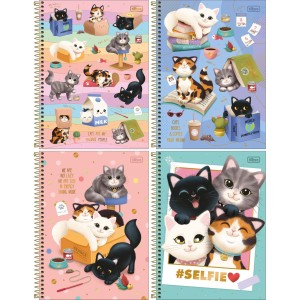 Caderno 10 Matérias Purrfect Cats 160 Folhas Tilibra