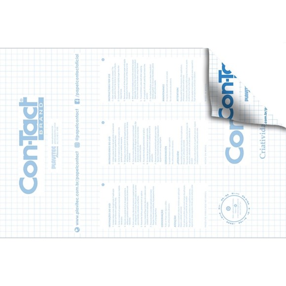 Papel Contact Adesivo 45cm x 2 Metros - Transparente Cristal Con-Tact