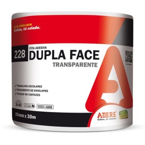 Fita Dupla Face Transparente 19mm x 30m c/5 Adere