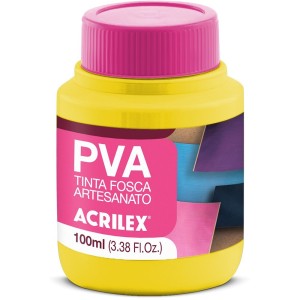 Tinta PVA Fosca 100ml - Amarelo Limão 504 Acrilex