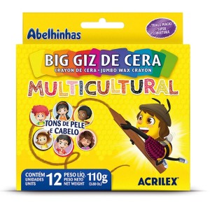 Big Giz de Cera 12 Cores Multicultural Acrilex