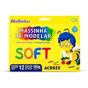 Massa de Modelar 12 Cores Soft Acrilex
