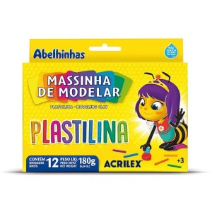 Massa de Modelar 12 Cores Plastilina Acrilex