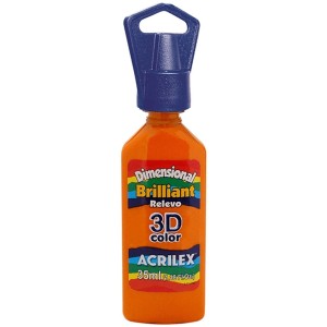 Tinta Dimensional Brilliant 3D 35ml - Laranja 517 Acrilex
