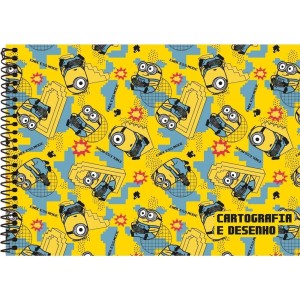 Caderno de Cartografia Minions 80 Folhas Foroni