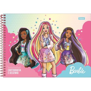 Caderno de Cartografia Milimetrado Barbie Dreamtopia 80 Folhas Foroni