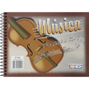 Caderno de Música 1/4 Flexível 40 Folhas São Domingos