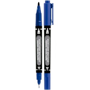 Marcador Permanente Multiuso Ponta Dupla MM-100 Azul Gramp Line