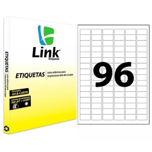 Etiqueta Adesiva Branca A4 - 31,0mm x 17,0mm (96 Etiquetas) 100 Folhas 9022 Link