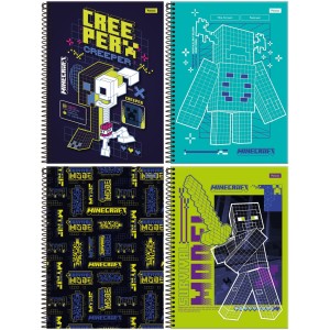 Caderno 1 Matéria Minecraft 80 Folhas Foroni