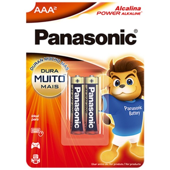 Pilha Alcalina Palito AAA c/2 Panasonic